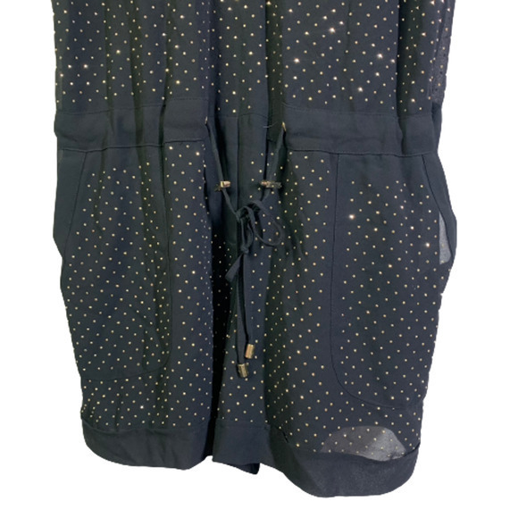 CACHÉ Black & Gold Metallic Polka-Dot Romper - Picture 8 of 16